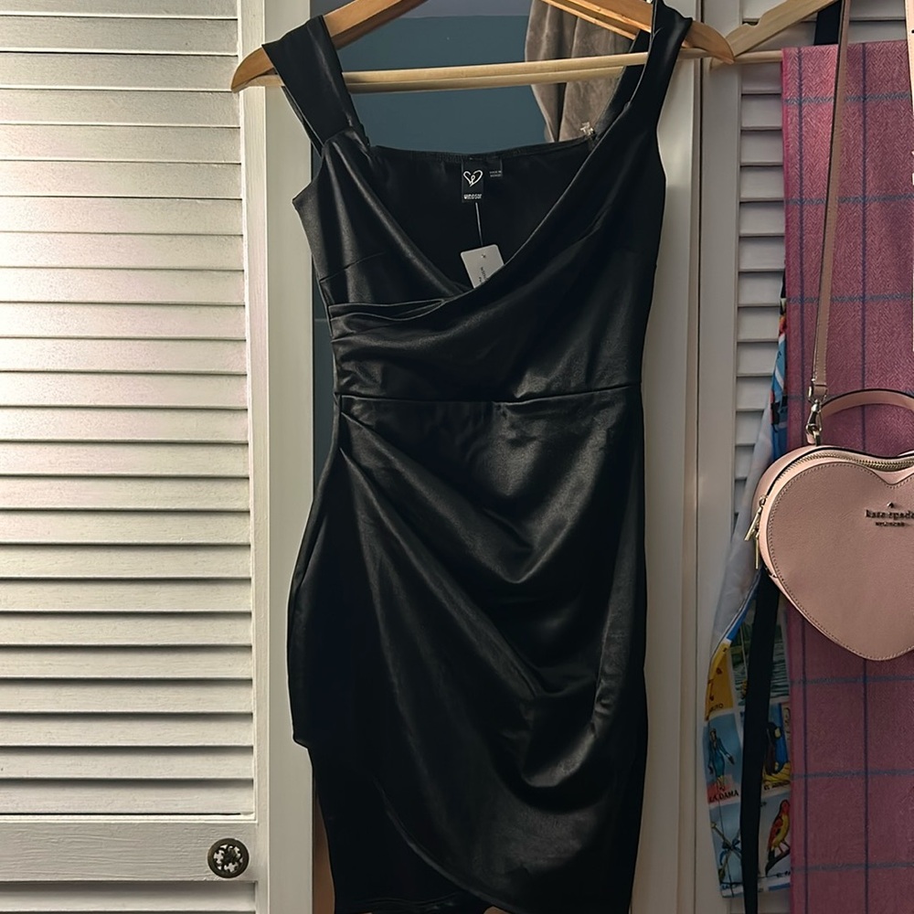 Allure Them All Satin Wrap Mini Dress